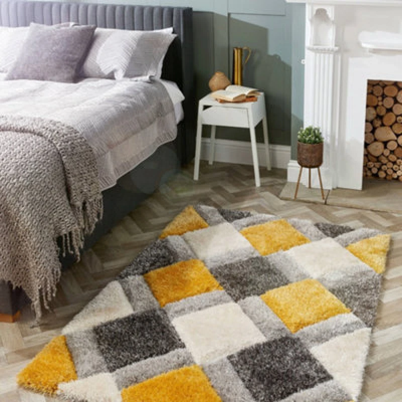 Image of Origins 3D Geo Shaggy Ochre 080X150Cm Rug