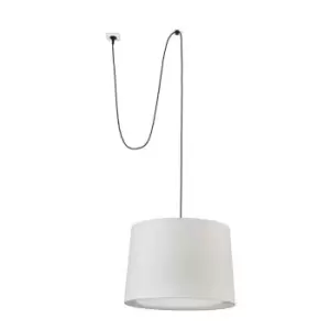 Image of Conga Beige Cylindrical Pendant Lamp With Plug