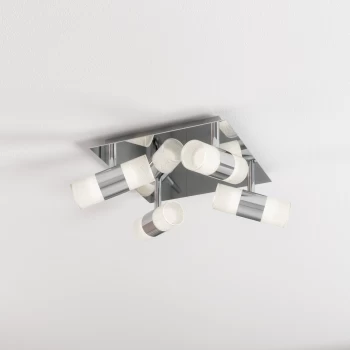 Image of Chrome 8 Light LED Spotlight Plate - Oslo