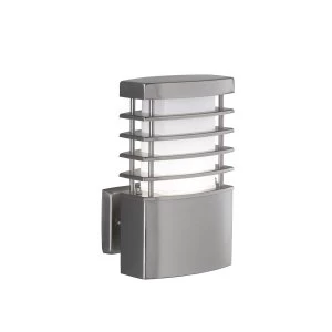 Image of Wofi Chesta Rectangular Wall Lamp - Brushed Stainless Steel