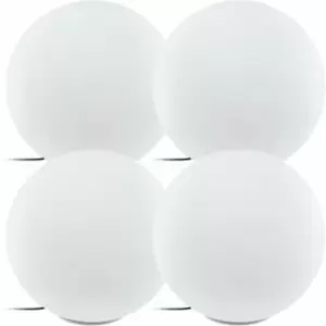 Image of 4 PACK IP65 Outdoor Garden Ball Light White Plastic 1x 40W E27 600mm Globe