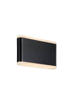 Image of Akron 17cm LED Outdoor Up Down Wall Lamp Black IP54 3000K