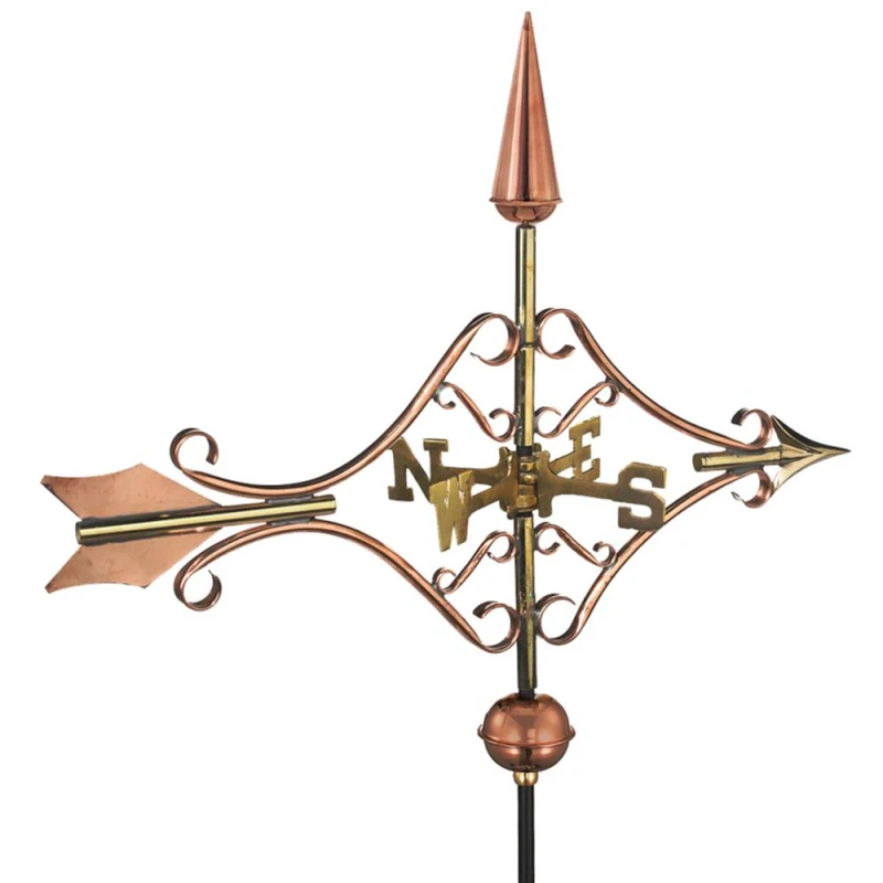 Image of Good Directions Cottage Victorian Arrow Copper Weathervane - H59 x W54 x L28cm Copper Unisex