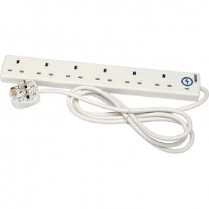 Image of Draper 6 Socket Protected Extension Lead 2m