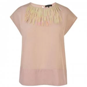 Image of PATRIZIA PEPE Embellished Silk Top - Rose