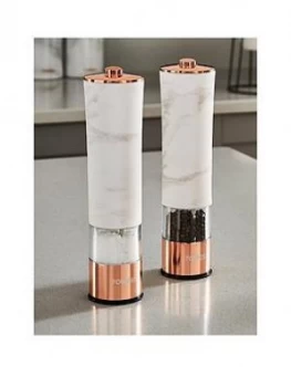 Image of Tower Marble Rose Gold Edition Electric Salt And Pepper Mill