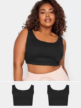 Image of Yours Bralet 2 Pack Black/black, Black, Size 14, Women