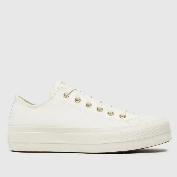 Image of Converse lift ox trainers in white & gold White/Gold UK 5 (EU 37½)