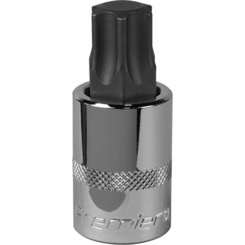 Image of Loops T80 TRX Star Socket Bit - 1/2" Square Drive - PREMIUM S2 Steel Head Knurled Grip Metallics