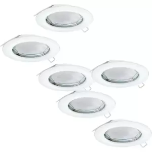 Image of 2 PACK 3 PACK Flush / Recessed Ceiling Downlight White Steel 3x 3W GU10