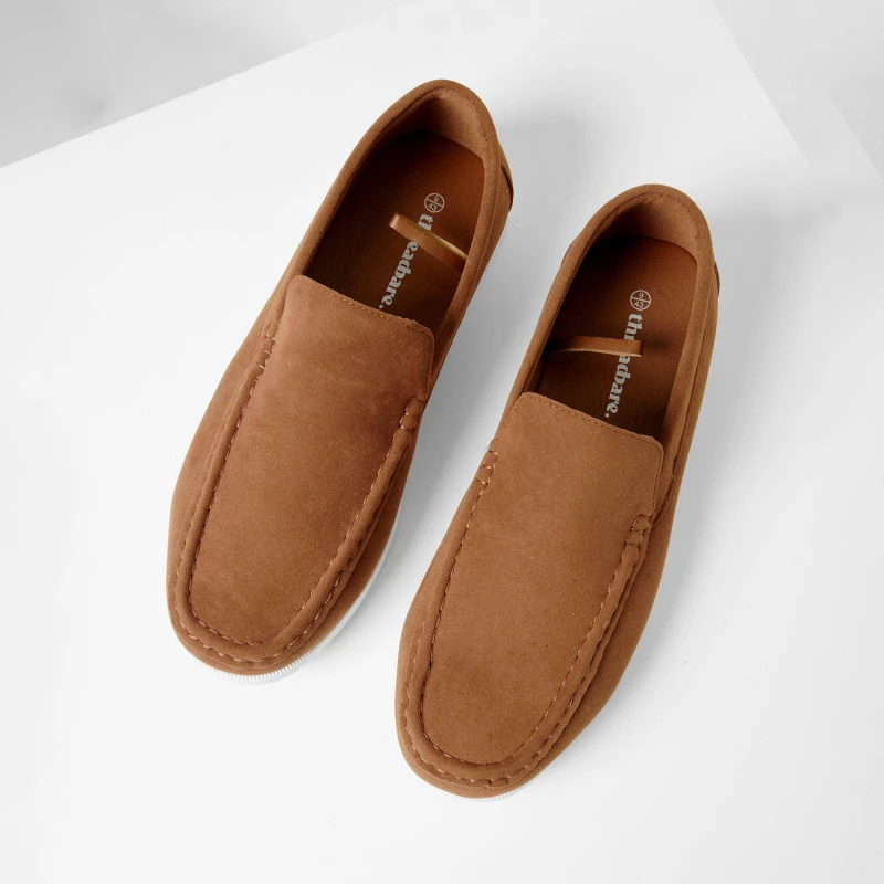 Image of Threadbare Faux Suede Slip On Loafers Tan male 9