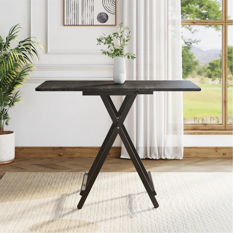 Image of Cottonfy UK Rectangular Wooden Folding Dining Table Black M