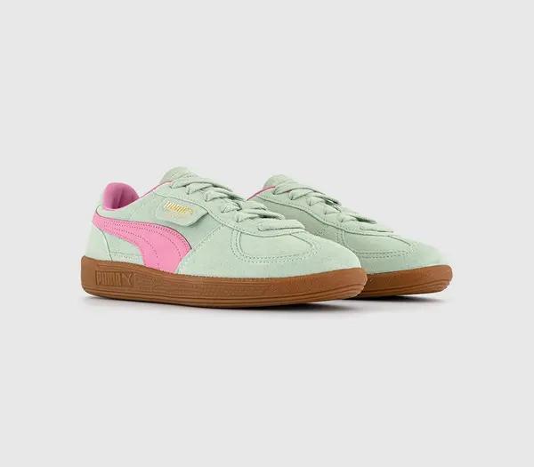 Image of Puma Womens Palermo Trainers Fresh Mint Fast Pink Green, 8