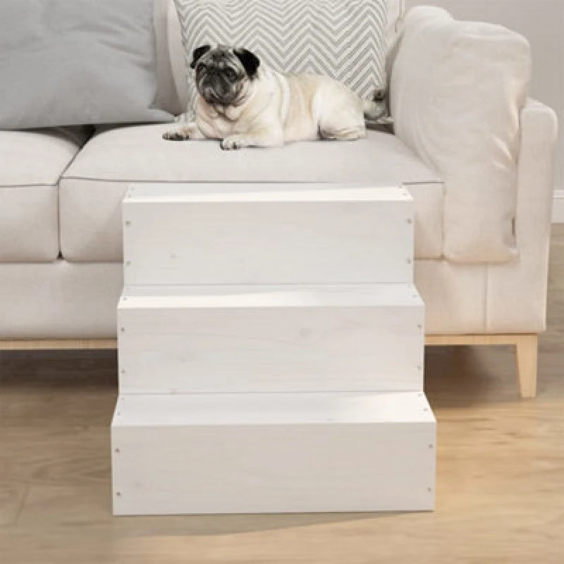 Image of VIDAXL Vidaxl - Pet Stair White 40x37.5x35cm Solid Wood Pine 8720845519544