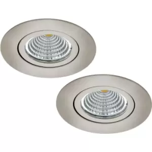 Image of 2 PACK Wall / Ceiling Flush Round Downlight Satin Nickel Spotlight 6W LED
