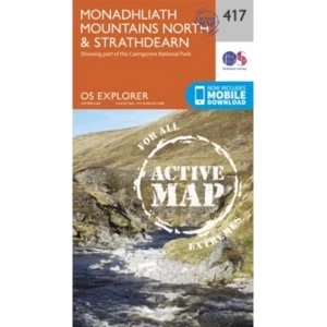 Image of Monadhliath Mountains North and Strathdearn by Ordnance Survey (Sheet map, folded, 2015)