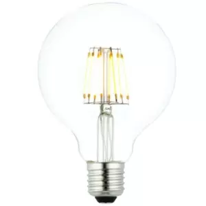 Image of E27 Edison Dimmable LED Filament Light Bulb 6W Warm White Glass 95mm Globe Lamp