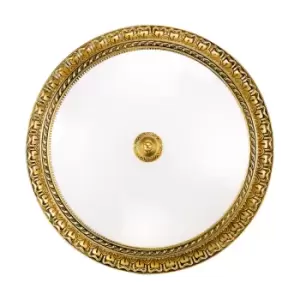 Image of Milady Glass Bowl Semi Flush Ceiling Light 4 Light French Gold