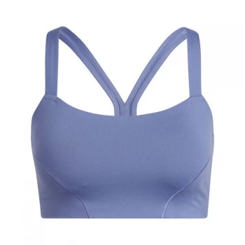 Image of adidas Light-Support Yoga Bra Womens - Orbit Violet / White