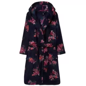 Image of Joules Womens Rita Dressing Gown Navy Floral S/M