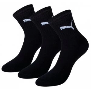 Image of Puma Short Crew Socks Black UK Size 2H-5 Pack of 3