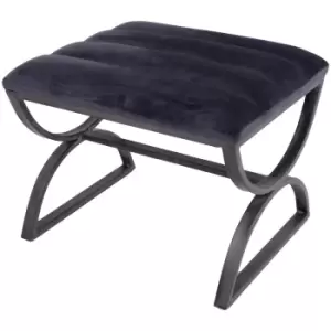 Image of Hill Interiors Ribbed Stool in Grey & Silver