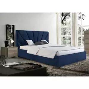 Image of Hamini Upholstered Beds - Plush Velvet, Single Size Frame, Blue - Blue