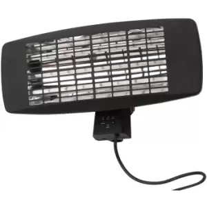 Image of Patio Heater Wall Mount Outdoor Fitting With 3 Power Settings - Black - Litecraft