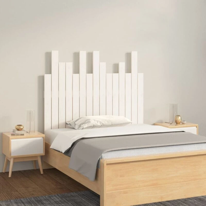 Image of VIDAXL Wall Headboard White 95.5x3x80cm Solid Wood Pine Vidaxl 8720845685027