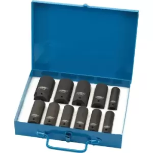 Image of Draper 11 Piece 1/2" Drive HI-TORQ Deep Hexagon Impact Socket Set 1/2"