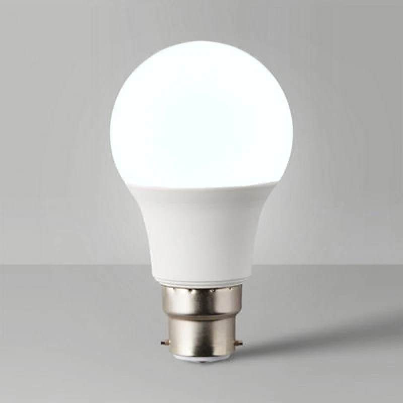 Image of ValueLights 5 Pack B22 White Thermal Plastic GLS LED 6W Cool White 6500K 500lm Light Bulb White