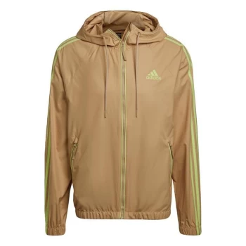 Image of adidas BSC 3-Stripes Wind Jacket Mens - Beige Tone / Beige Tone / Puls