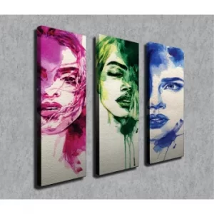 Image of CU11 Multicolor Decorative Canvas Painting (3 Pieces)