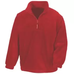 Image of Result Unlined Active 1/4 Zip Anti-Pilling Fleece Top (S) (Red)