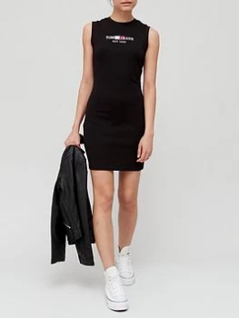 Image of Tommy Jeans Timeless Tommy Bodycon Dress - Black