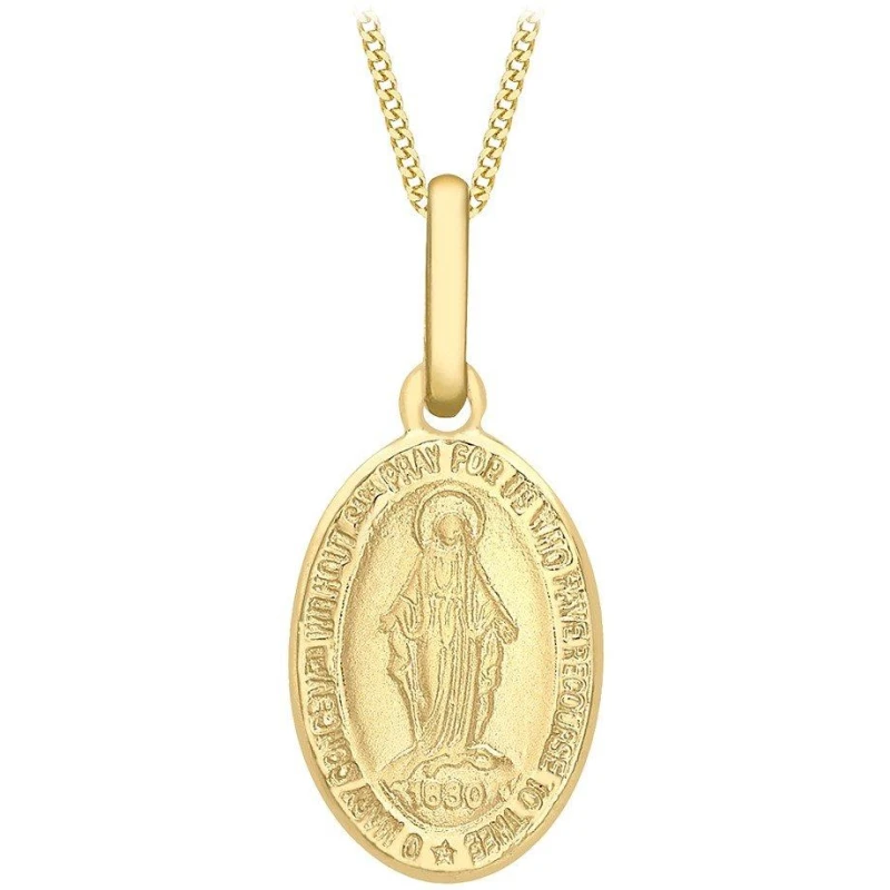 Image of Be You 9ct Gold Holy Mary Necklace Gold female 18inch
