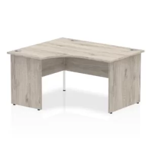 Image of Impulse 1400mm Left Crescent Desk Grey Oak Top Panel End Leg I003867