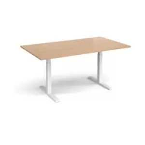 Image of Elev8 Touch boardroom table 1800mm x 1000mm - white frame and beech top