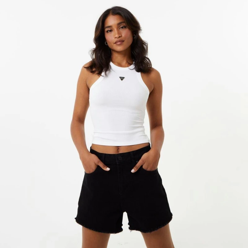 Image of Jack Wills Badge Rib Tank Top - White White 6