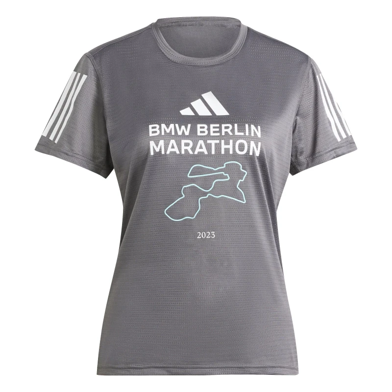 Image of adidas BMW Berlin Marathon 2023 T-Shirt Womens - Grey Grey 2XS