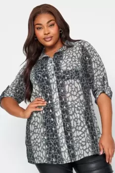 Image of Stripe Print Boyfriend Shirt