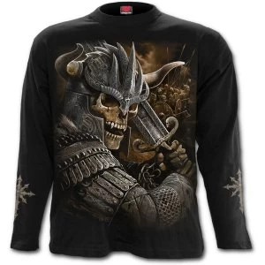 Image of Viking Warrior Mens Medium Long Sleeve T-Shirt - Black