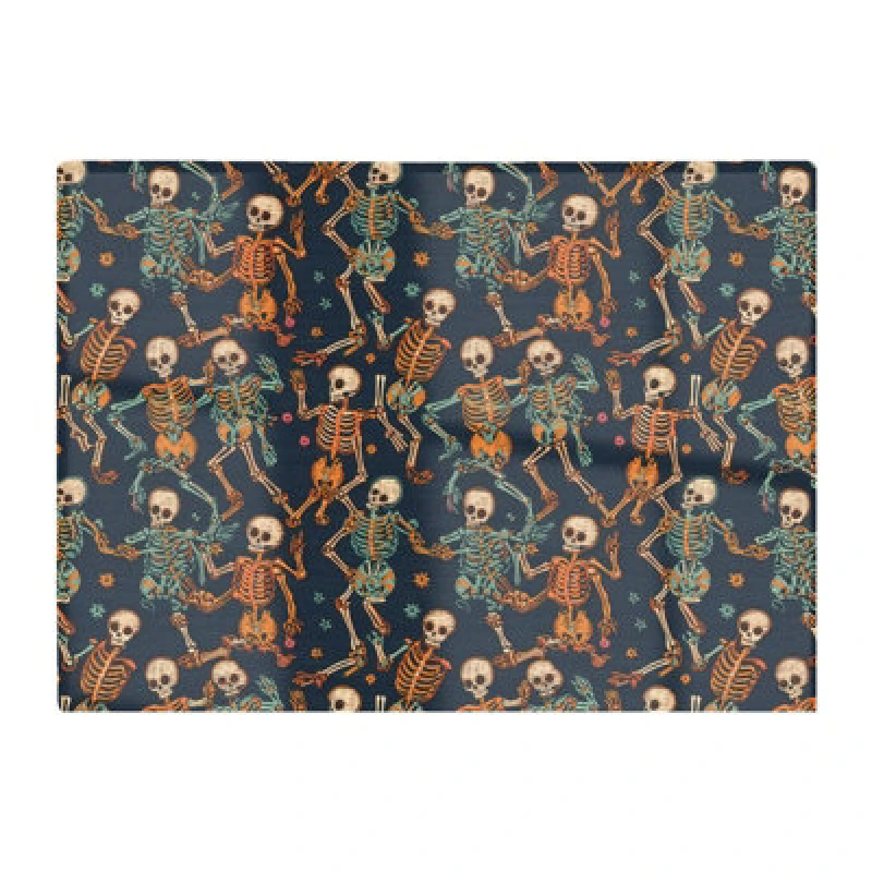 Image of Warren Reed Designer Dancing Skeletons Glass Chopping Board