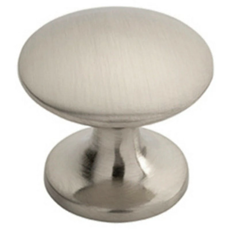 Image of Loops Fingertip Cabinet Door Knob 30mm Diameter Satin Nickel Cupboard Handle Metallics unisex