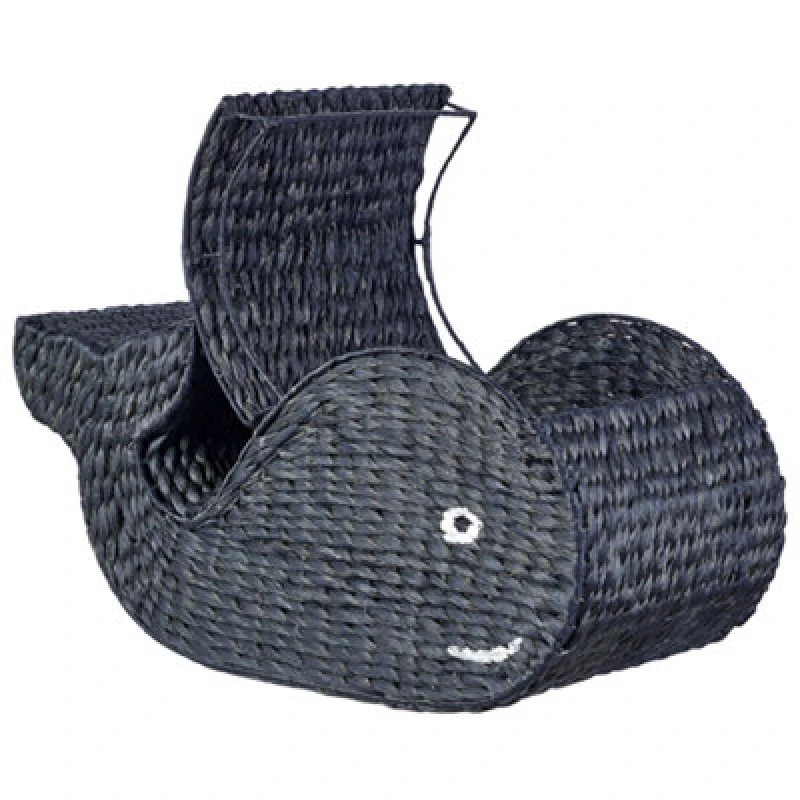 Image of Beliani Kids Basket Whale Orania Wicker Black