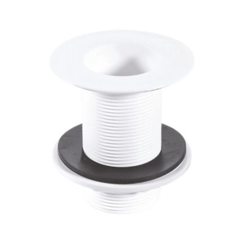 Image of McAlpine W3 1.5" Backnut Sink Waste: 85mm White Plastic Flange x 3.5" Tail: Unslotted: Plug White