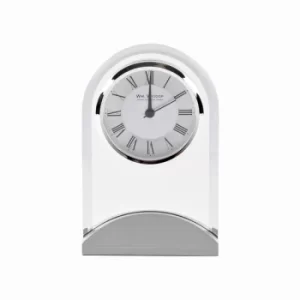 Image of WILLIAM WIDDOP Arched Glass Silver Mantel Clock