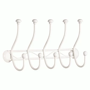 Image of Premier Housewares 10-Hook Powder Coated Metal Wall Hanger - Cream