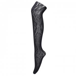Image of Wolford Wolford Crossband Stay Up Tights - Black 7005