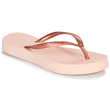 Image of Havaianas SLIM FLATFORM womens Flip flops / Sandals (Shoes) in Pink / 5,39 / 40,7.5,1 / 2 kid,5,8,3 / 4,6 / 7,9 / 10